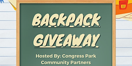 Congress Park Community Partners Backpack Giveaway primary image