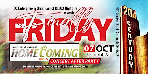 Finally Friday UC Homecoming & Concert After Party Friday (October 7th)