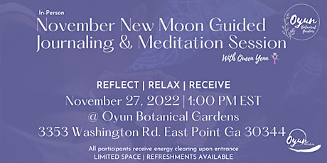November New Moon Guided Journaling & Meditation @ Oyun Botanical Gardens