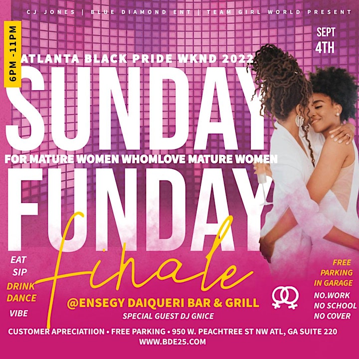 SunDAY FUNDAY PARTY AND MIX-HER ATL PRIDE FINALE EDITION FOR MATURE WOMEN image