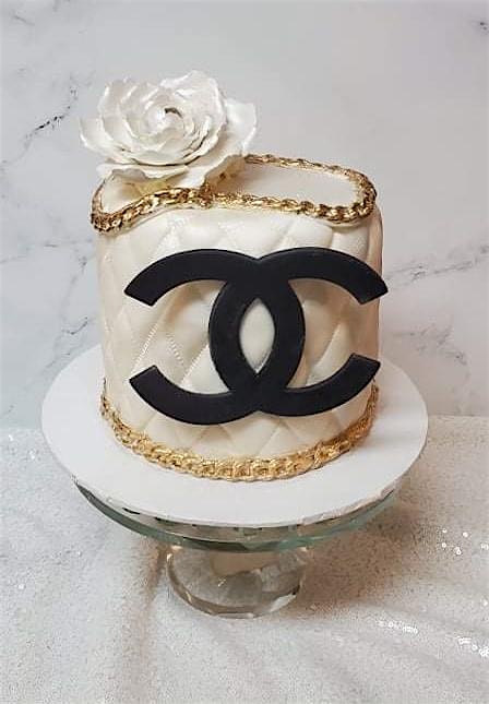 Our first Chanel Cake and first time molding a miniature Chanel