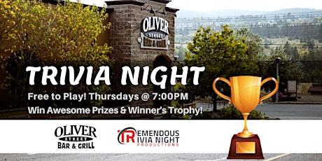 Thursday Night Trivia at Oliver Street Bar and Grill, Williams Lake!