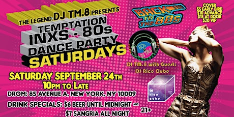 DJ TM.8's  80s Dance Party w/Guest, DJ Rice Cube @ DROM (Sep 24, 2022)