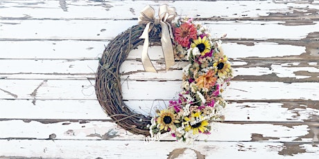 Fall Sunflower Wreath workshop, dried flowers