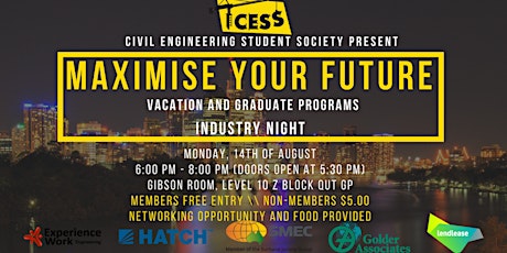 Maximise Your Future: Vacation and Graduate Programs Industry Night primary image