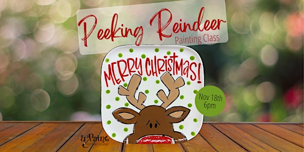 Peeking Reindeer Pottery Painting Class