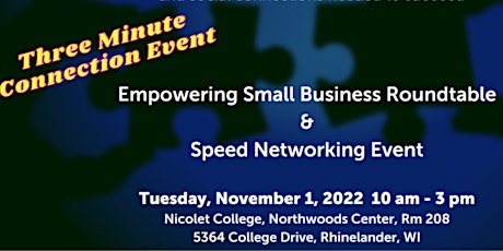 The Three Minute Connection Speed Networking Event for Small Business