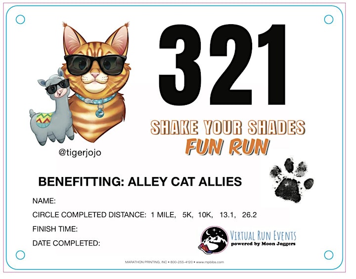 Shake Your Shades Fun Run 1M 5K 10K 13.1 26.2– Benefitting Alley Cat Allies image