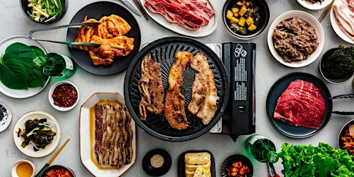 Korean style BBQ: Skirt Steak, Sweet Soy Glazed Potatoes and Kimchi Pickles