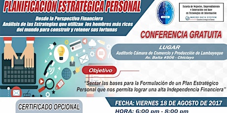 Imagen principal de Conferencia:: Planificación Estratégica Personal - Cámara de Comercio - Chiclayo