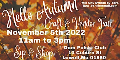 Hello Autumn Craft & Vendor Fair Sip & Shop  primärbild