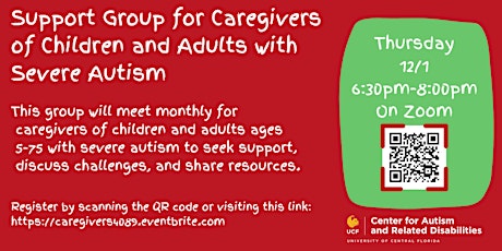 Support Group for Caregivers of Children & Adults with Severe Autism #4089