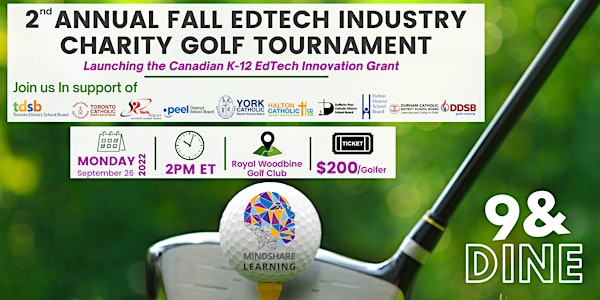 2nd  Annual Fall EdTech  Industry Charity  Golf Tournament