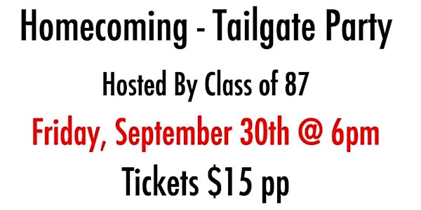Myers Park - Tailgate Hosted By Class 87