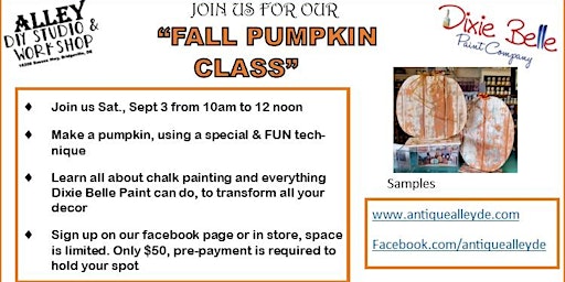 PAINT A PUMPKIN with a Fun new technique, using Dixie Belle Paint primary image