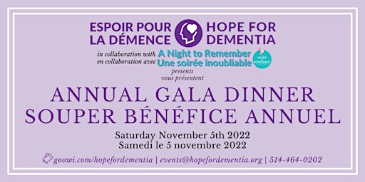 Hope for Dementia's Annual Gala Dinner 2022 Table of 10