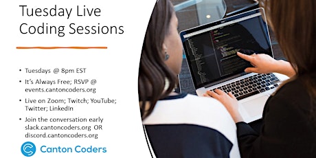 Tuesday Live Coding Sessions