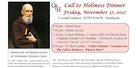 Call to Holiness Dinner