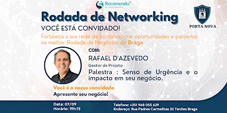 Networking+ Palestra: Senso de Urgência e o impacto em seu negócio.