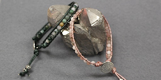 Leather and Gemstone Bracelet