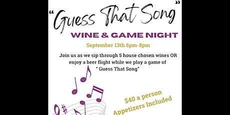"Guess That Song" Wine & Game Night primary image
