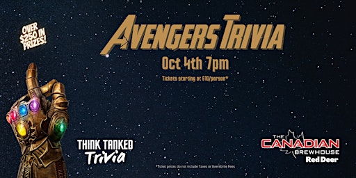 Avengers Marvel Trivia October 4th 7pm - CBH Red Deer