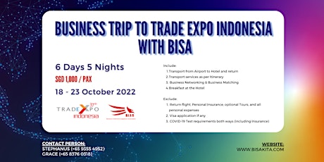 Business Trip to Trade Expo Indonesia 2022 with BISA