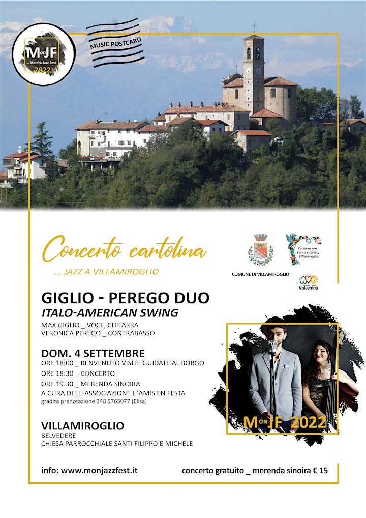 Immagine MonJF 2022 _ Jazz a Villamiroglio: Giglio-Perego duo "Italo-American Swing"