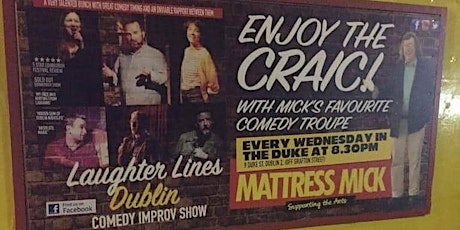 Monthly - Comedy with Laughter Lines &  A Free Pint  Murphy’s or Heineken!