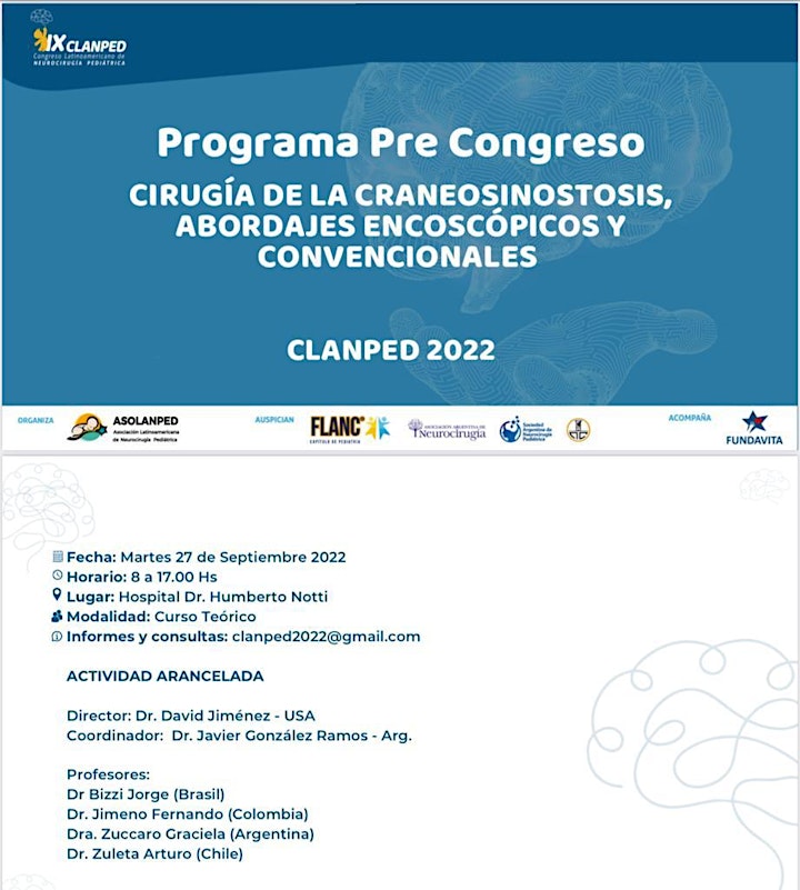 Imagen de Curso Pre Congreso Latinoamericano de Neurocirugía Pediátrica IX CLANPED.-