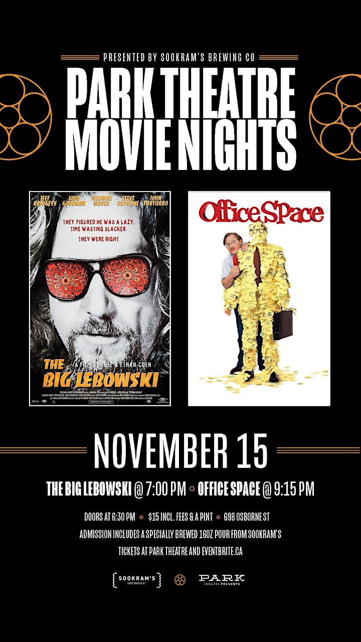 Sookrams Double Feature Night -The Big Lebowski | Office Space image