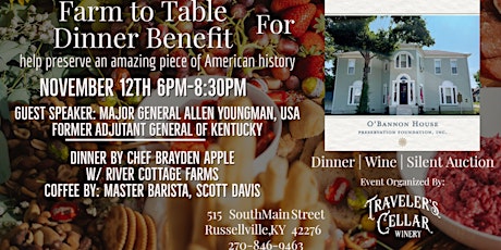 O'Bannon House Preservation Foundation Farm to Table Benefit