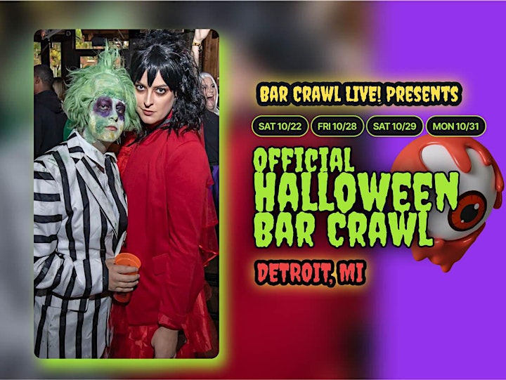 Detroit's Official Horroween Bar Crawl Hosted Bar Crawl LIVE Sat, 10/29 image