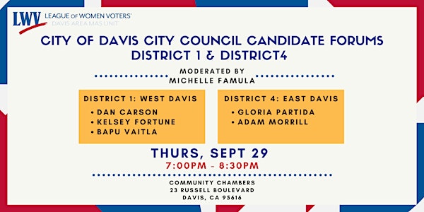 League of Women Voters Davis City Council Candidate Forum