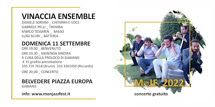 Immagine MonJF 2022 _ Jazz a Gabiano: Vinaccia Ensemble