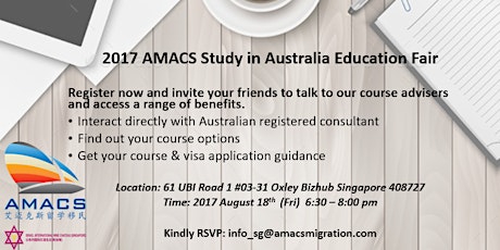  2017 AMACS Study in Australia Education Fair primary image