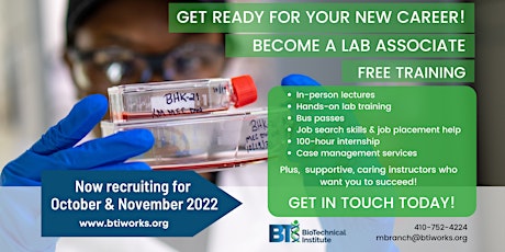 East Balt - Free Training-Become A Lab Tech: Get Ready For Your New Career!