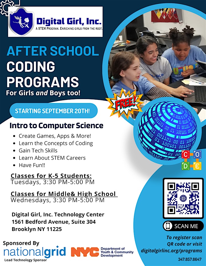 After School Computer Science Classes for Middle and High School Students image