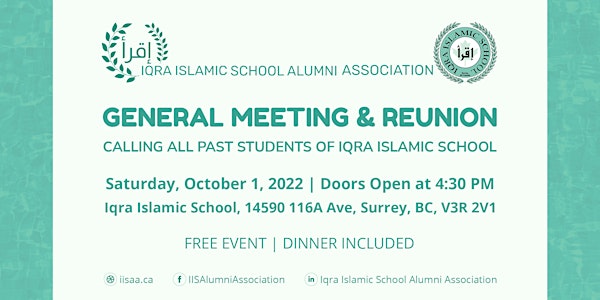 Iqra Islamic School Alumni General Meeting & Reunion