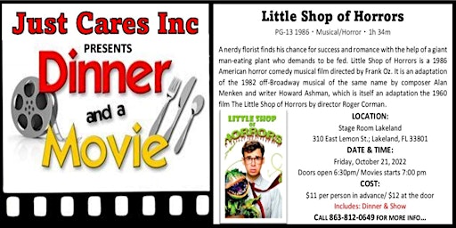 Classic Dinner & A Movie Night Presented by Just Cares Inc