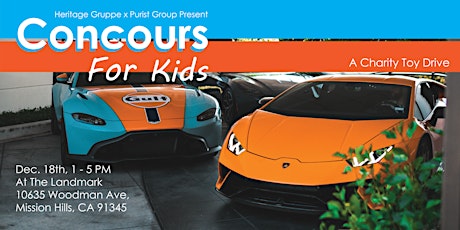 Concours For Kids - Supercar Car Show and Toy Drive