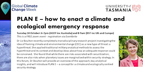 PLAN E – how to enact a climate and ecological emergency response