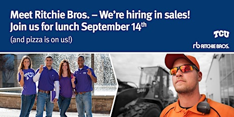 Meet Ritchie Bros. -We're hiring in Sales! (and pizza is on us) primary image