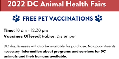 2022 DC Animal Health Fair
