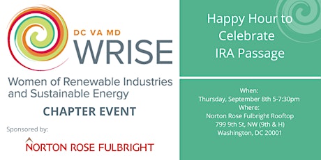 Imagen principal de WRISE DC/MD/VA Happy Hour to Celebrate IRA Passage