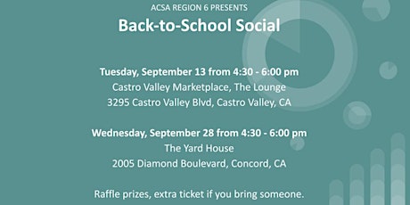 ACSA Region 6: Back to School Social (Concord)