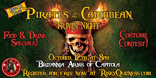 Pirates of the Caribbean Trivia Night at the Britannia Arms of Capitola!