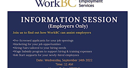 Imagen principal de WorkBC Information Session (for Employers)