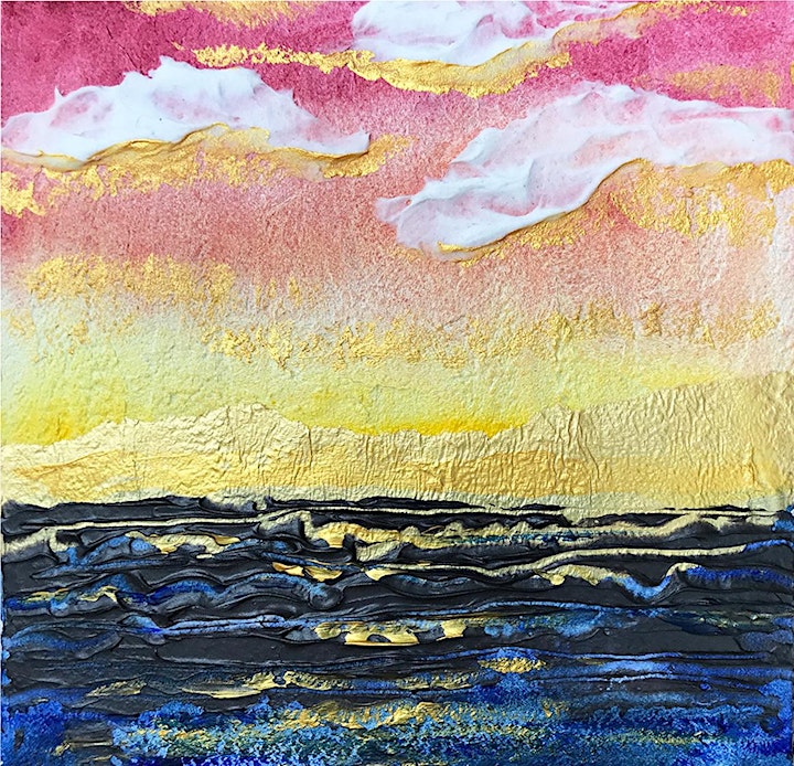 GOLDEN Acrylics Seascape: Use 9 acrylic products in one painting image