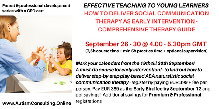 Social Communication Therapy Parent/Teacher Training  EARLY INTERVENTION image
